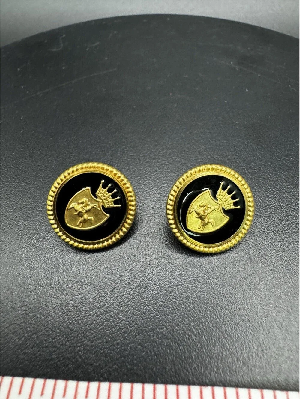 Vintage Blazer Buttons Black And Gold